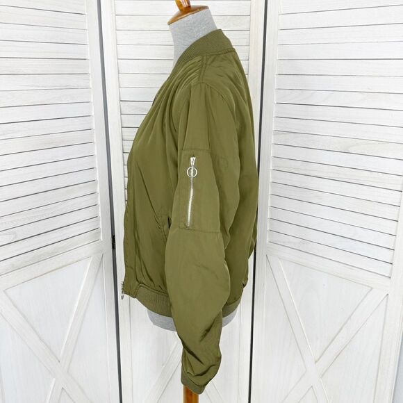 Cotton On The Bomber Jacket Green 8 Military Flight - Picture 4 of 15